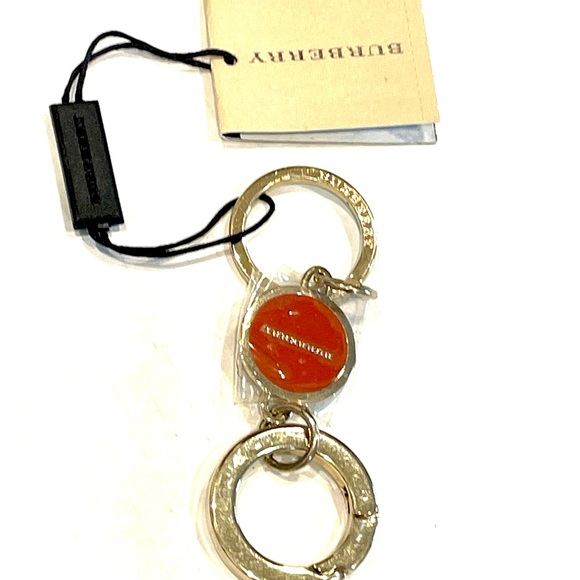 BURBERRY keychain ring plaque logo MADE IN ITALY New - Picture 10 of 11